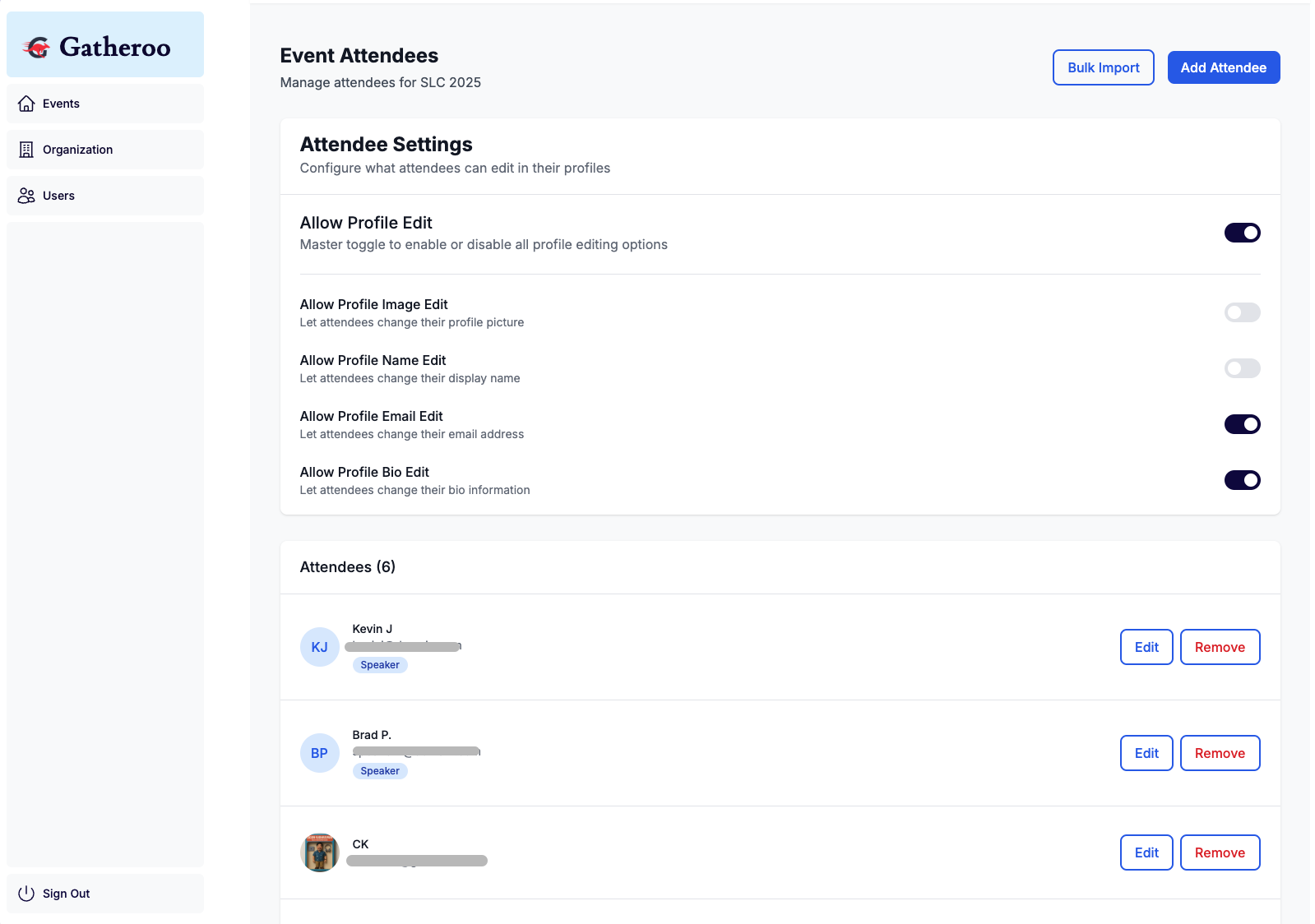 Attendee Management